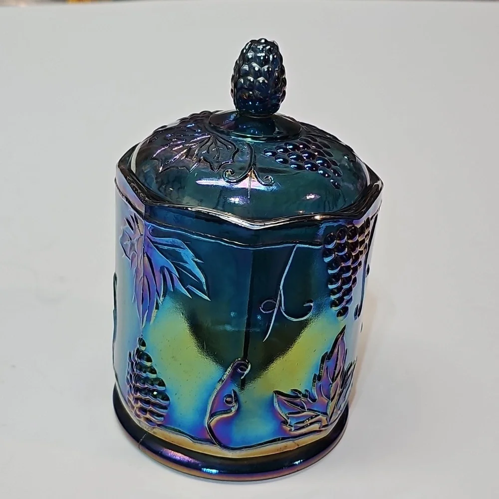 Vintage Indiana Glass Blue Carnival Glass 